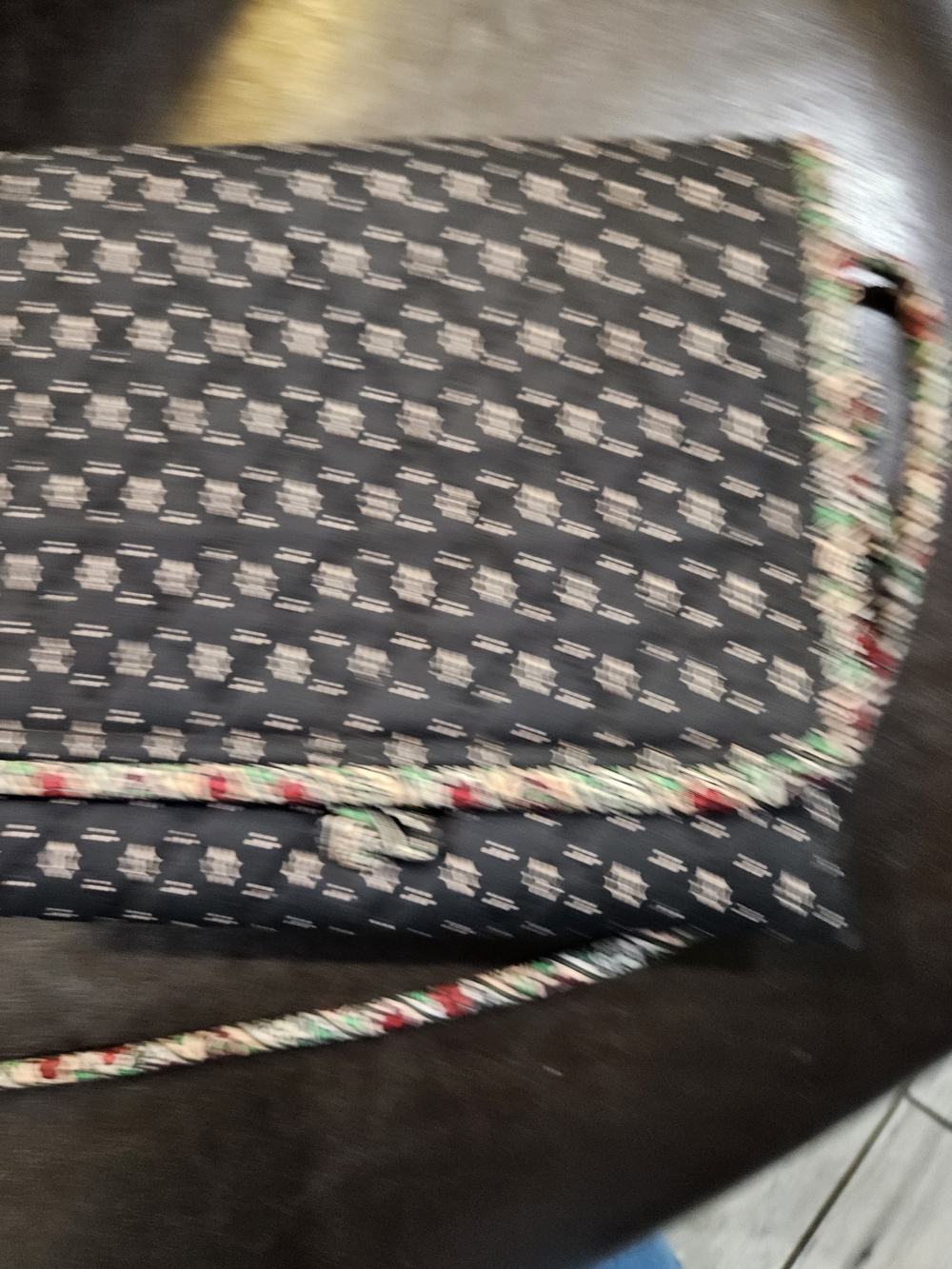 Vera Bradley Navy Quilted Crossbody with Floral Trim - Picture 4 of 5